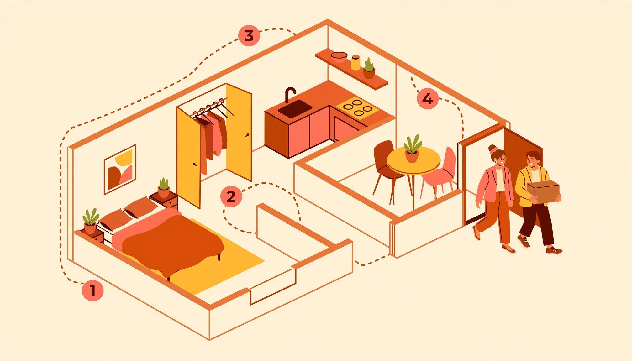 Apartamento nuevo de 44 a 58 m²: qué amoblar primero