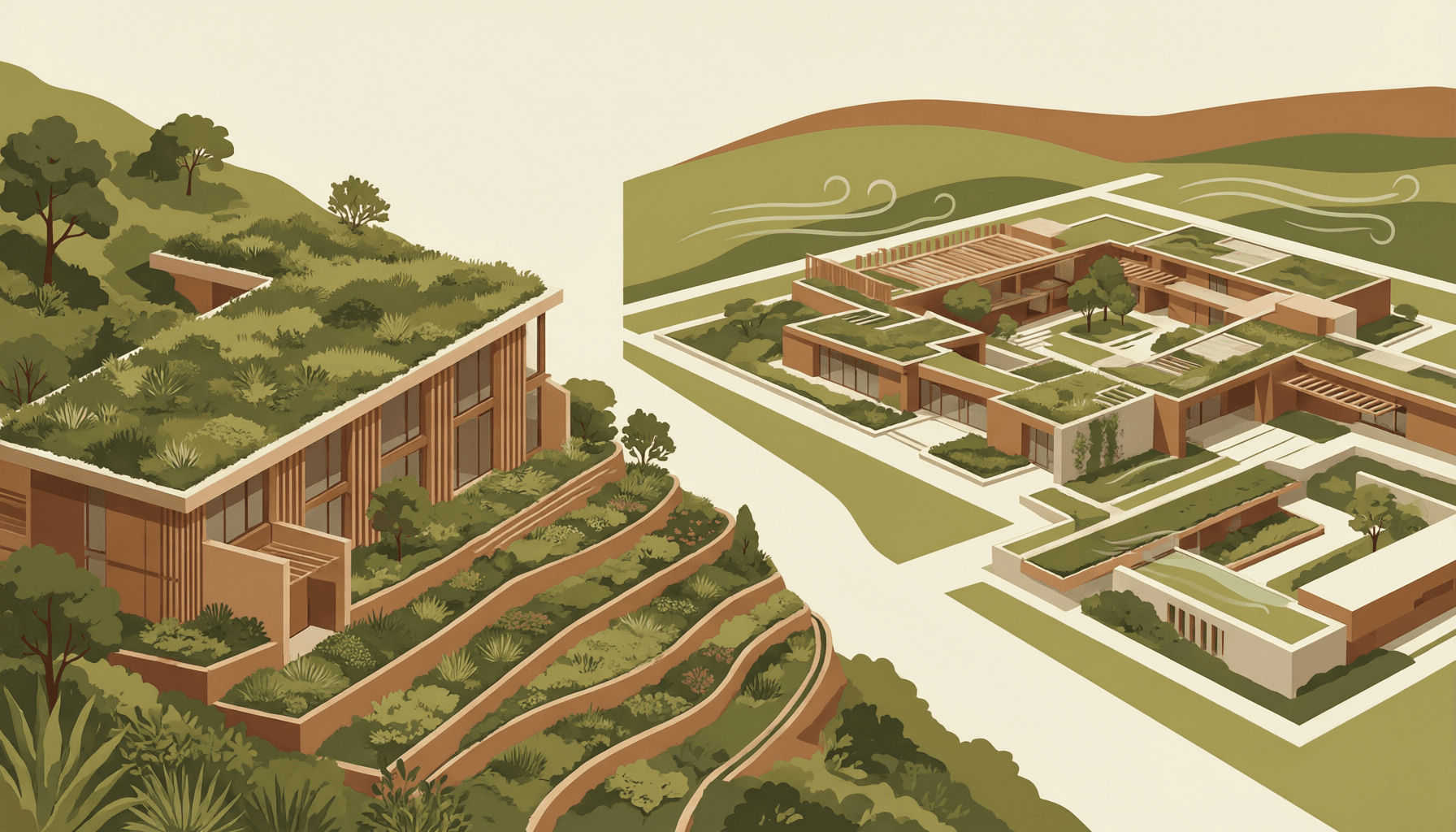 Bioarquitectura en pendiente y en plano: guía de diseño