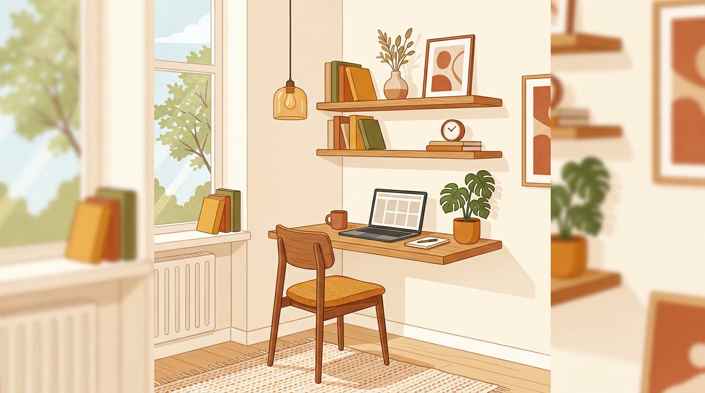 Cómo diseñar tu oficina en casa sin perder espacio: muebles flotantes y minimalistas