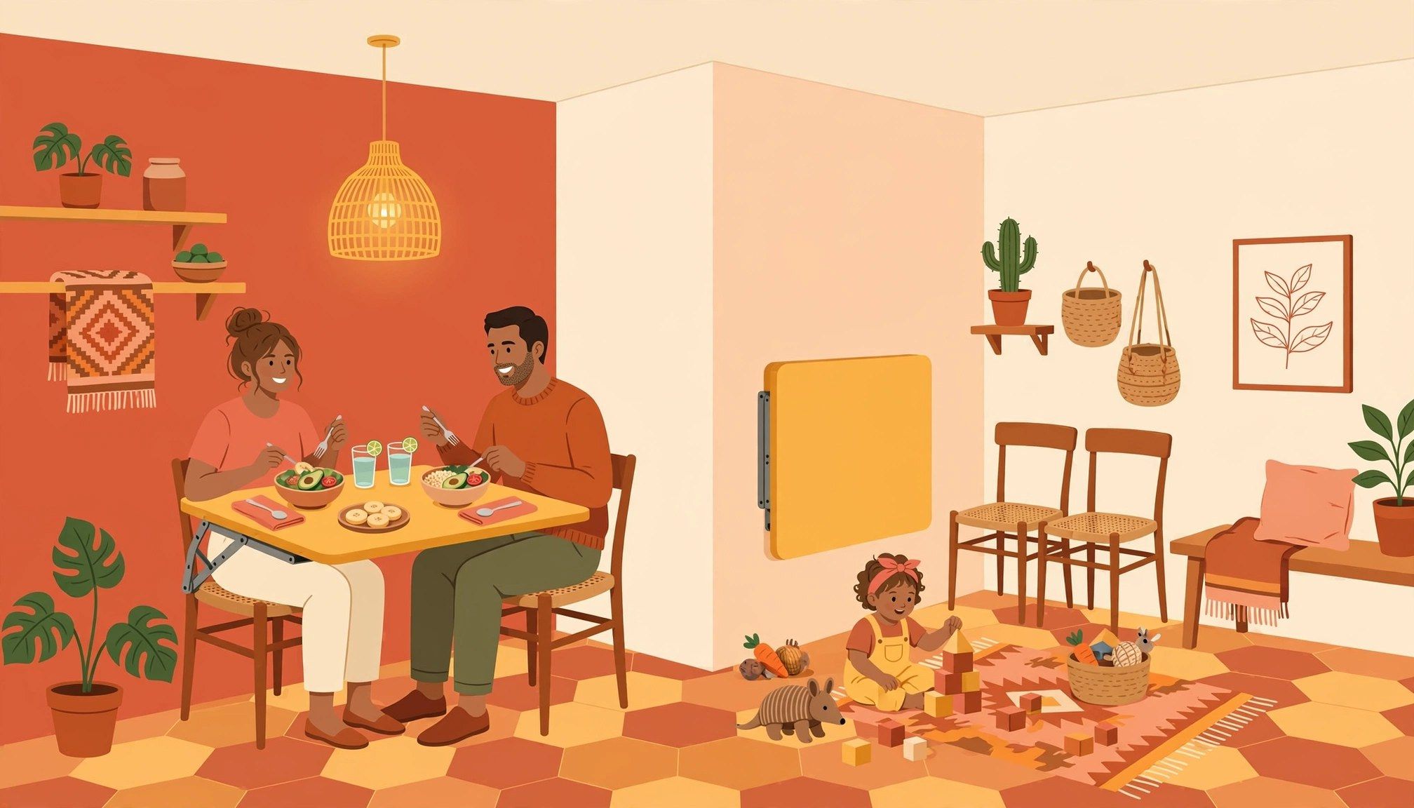 Mesa plegable a medida: cuando el comedor no cabe