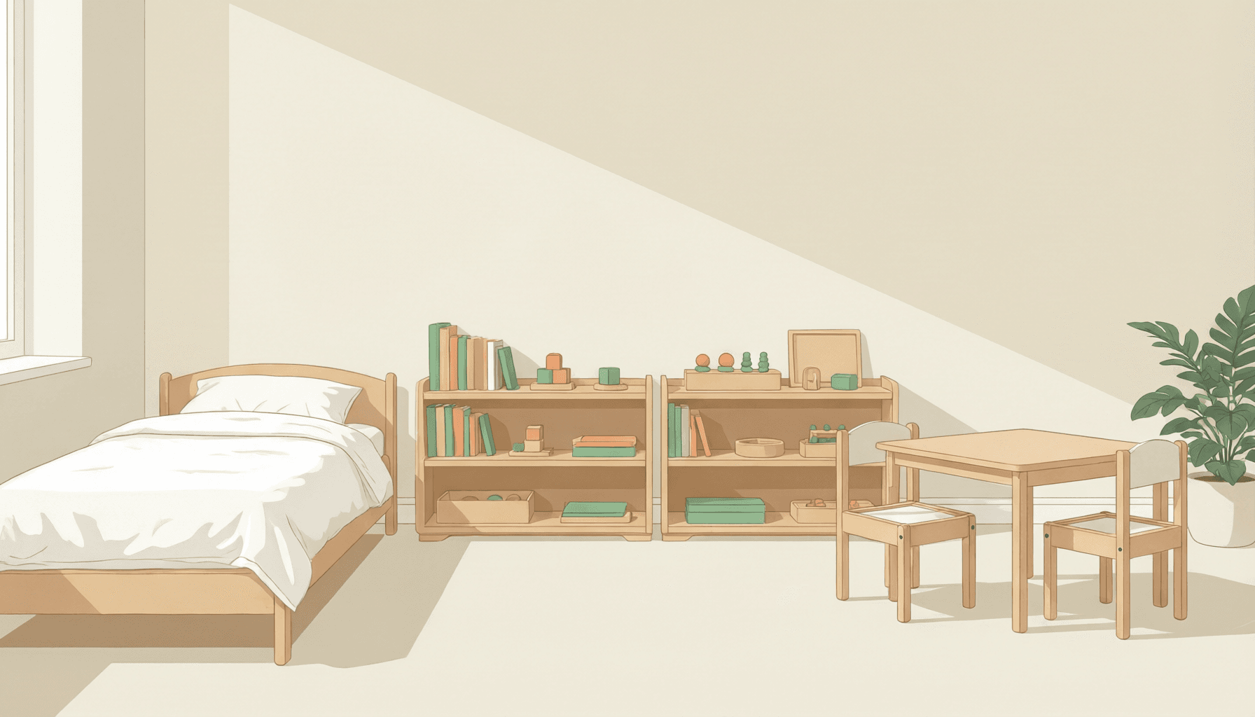 Mobiliario Montessori: cómo organizar el dormitorio