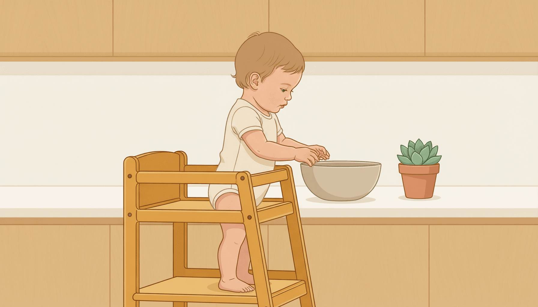 Torre Montessori: autonomía y seguridad en la cocina