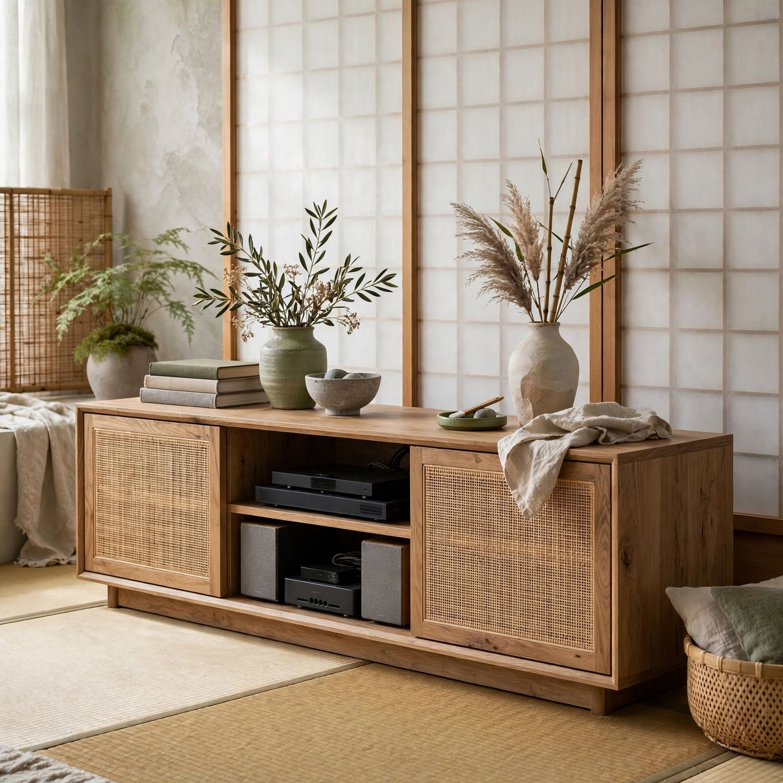 Galería mueble-tv-con-audio — estilo japandi