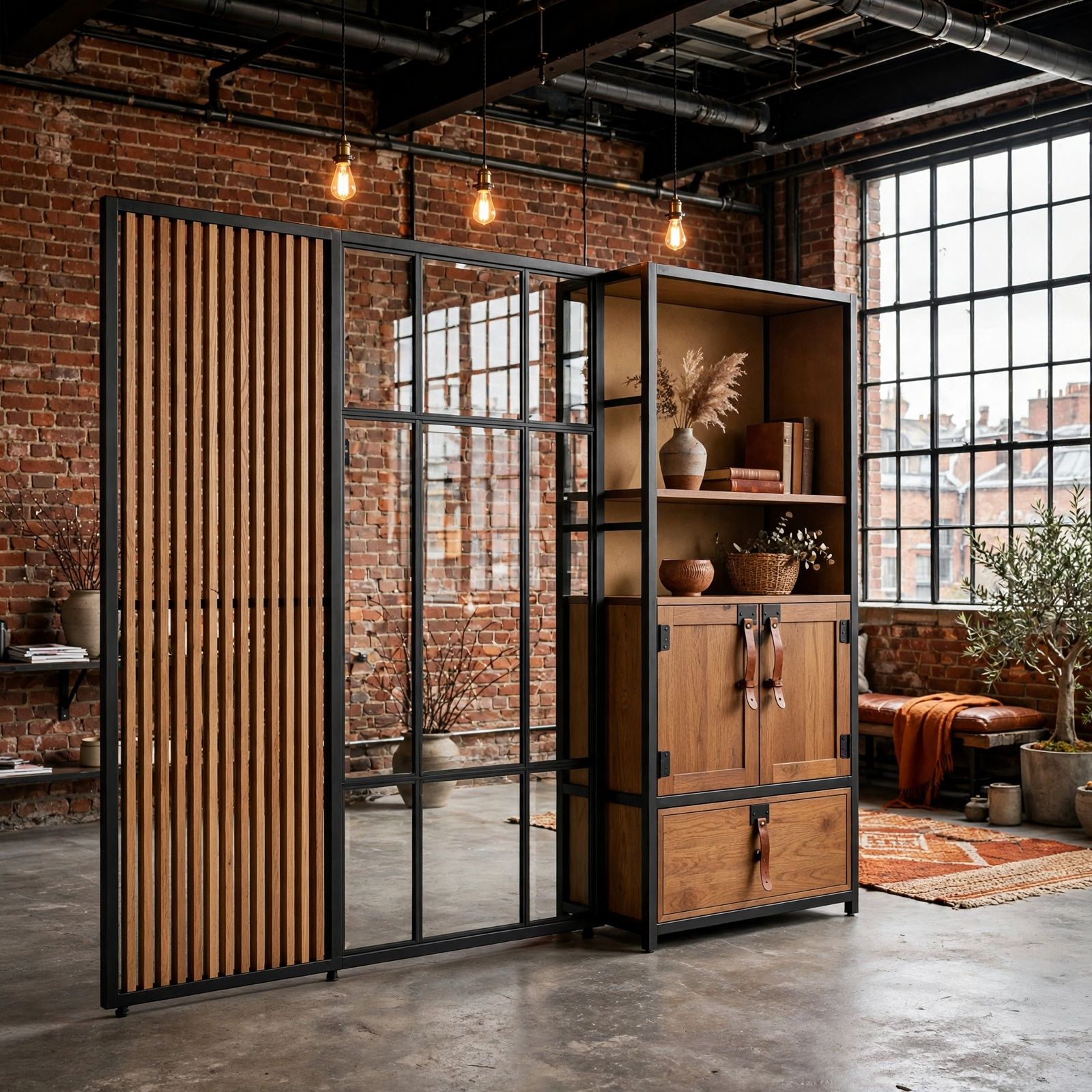 Galería valla-separadora — estilo industrial-loft