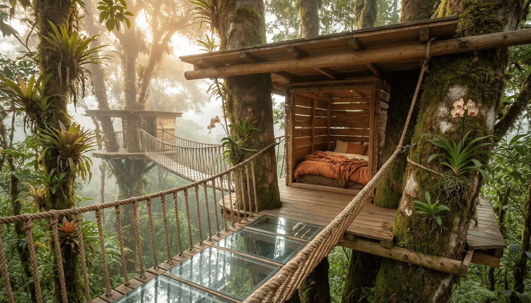 Casa de Árbol Suspendida Canopy — 18m²