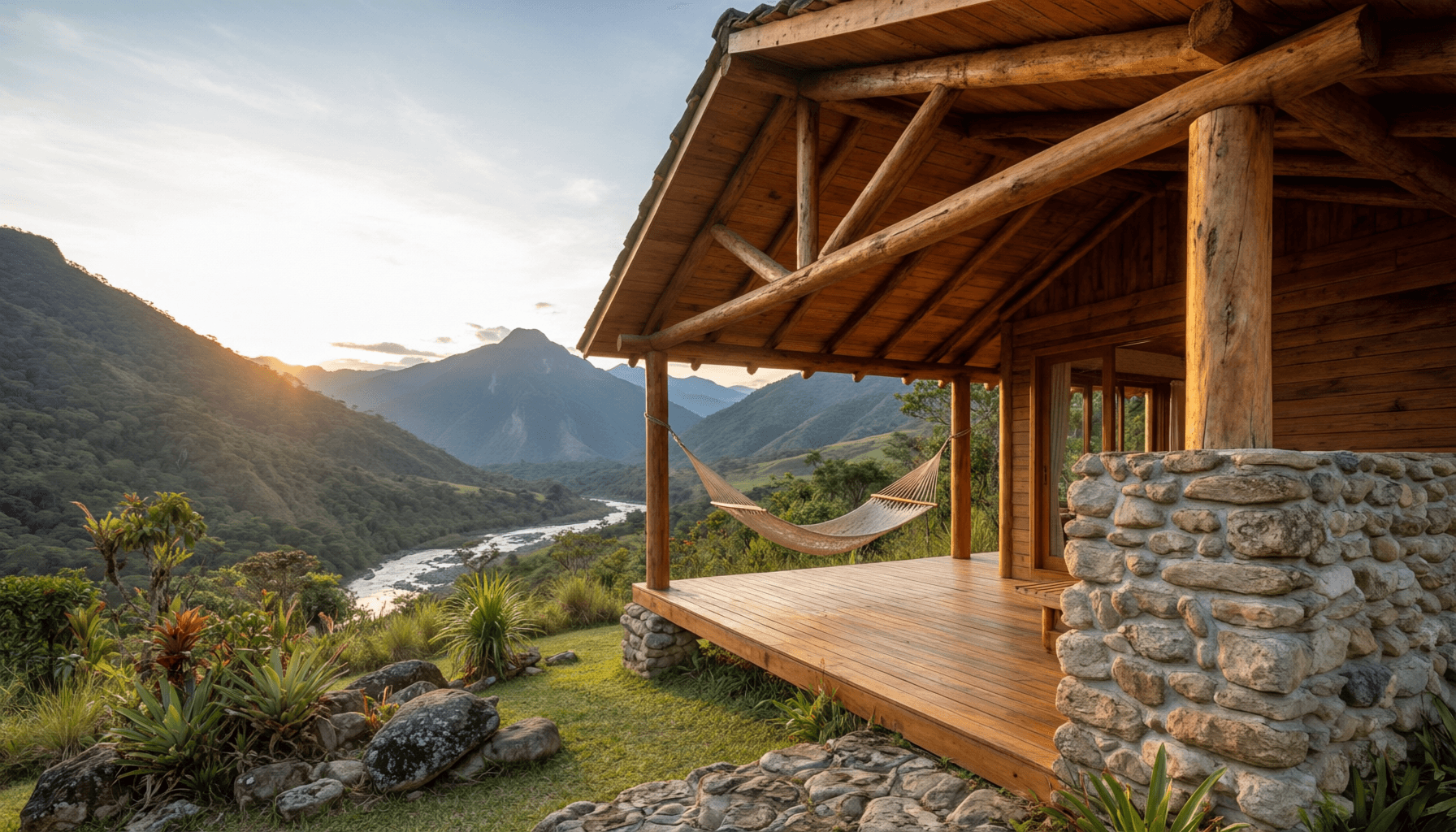 Cabaña Campestre en Madera de 55m² en Cañón del Combeima, Ibagué