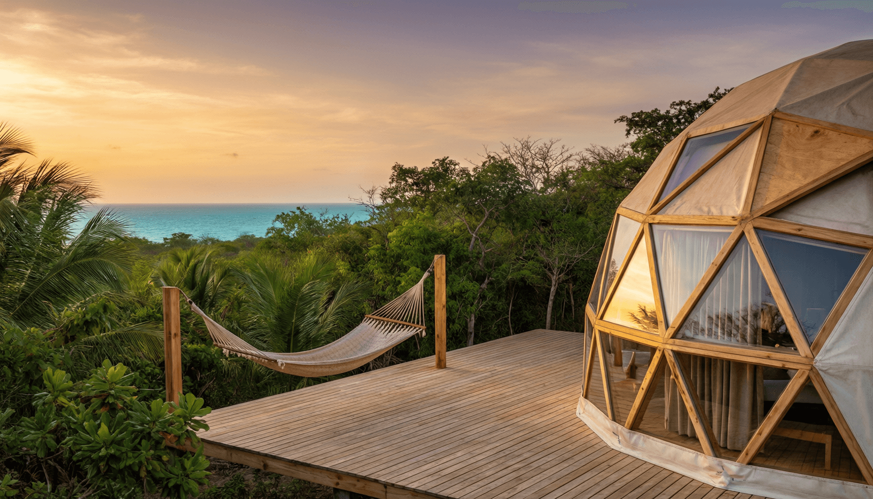 Después: Domo geodesico para glamping que genero 40% mas reservas que una cabana convencional